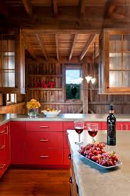 75 beautiful kitchen with red cabinets