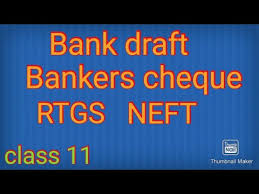 If i am account holder in a bank, i can get cheque book from that bank. Bank Draft Banker S Cheque Rtgs Neft Some Important Services Provided By Banks Class 11 Youtube