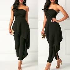 Trova i migliori prezzi e le offerte in corso. Tuta Elegante Intera Donna Da Sera Colore Nero Senza Maniche E Spalline Elasticizzata Spedizione Gratis