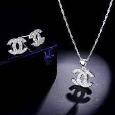 Knock off chanel jewelry wholesale chanel inspired jewelry. Wanyu Women Jewellery Fashio Chanel Rhinestone Alloy Female Neckelace With Pendant Earrings Set Silver 1 Size Price From Kilimall In Nigeria Yaoota