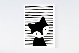Black And White Cute Black And White Fox Clipart Pin On Boys Scandi Bedroom