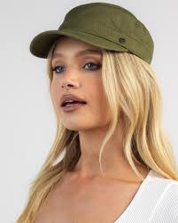 Shop Roxy Castro Military Cap In Loden Green