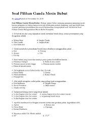 Maybe you would like to learn more about one of these? Soal Pilihan Ganda Mesin Bubut Pdf