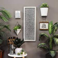 Stratton Home Decor Metal Embossed Panel Wall Decor S15045 The Home Depot Shabby Chic Wall Decor Wood Panel Wall Decor Medallion Wall Decor