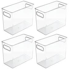 Tall narrow storage cabinet with doors | home design ideas. Mdesign Slim Plastic Bathroom Storage Container Bin 5 Wide 4 Pack Clear Target