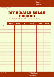 Salah Tracker Calender Free Printable Islam Hashtag