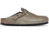 BIRKENSTOCK BOSTON SOFT FOOTBED SUEDE TAUPE