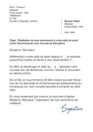 Nous l'imprimons et la postons pour 3/ cas d'une résiliation fitness park après la période initiale d'engagement au terme de la période incompressible de 12 mois qui constitue votre. Resilier Un Abonnement A Une Salle De Sport Modeles De Lettre Gratuits