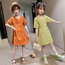 Girls Dress Summer 13 14 Years Old Teenage Orange 2020 Green Fashion Kids Clothes Dresses Aliexpress