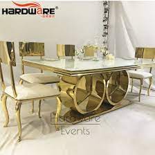 Providing customers with great brands such as ashley, jackson, catnapper and others. China Gold Stainless Steel Base Wedding Event Dining Table For Sale China Round Dining Tables Event Wedding Dining Table