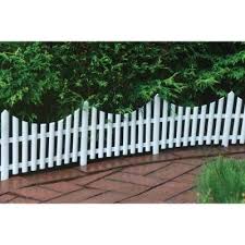 Emsco 24 In Resin Picket Garden Fence 18 Pack 2140hd The Home Depot In 2020 Fence Landscaping Garden Fence Garden Fencing