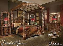 Buy online & pick up in stores shipping same day delivery include out of stock accent tables bedding collections bedroom sets chaise lounge swings and stand sets four poster beds furniture collections home decor collections nightstands small space chat sets spindle beds traditional beds writing desks twin full/queen king beige black blue brown. Aico Villa Valencia 4pc Poster Canopy Bedroom Set In Chestnut
