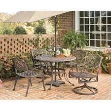 Große auswahl an möbeln & deko. 48 Inch Round Outdoor Patio Table In Rust Brown Metal With Umbrella Hole