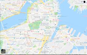 map google maps outlining pride routes in rainbow boston