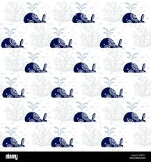 Seamless Pattern With Cute Cartoon Whales Cute Marine Pattern For Baby Clothes Fabric Textile Wrapping Paper Cartoon Animals Vector Illustration Stock Vector Image Art Alamy