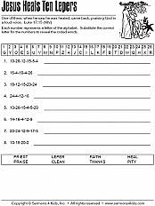 Prayers while students are doing worksheets and/or coloring. Jesus Heals Ten Lepers Coloring Page Sermons4kids