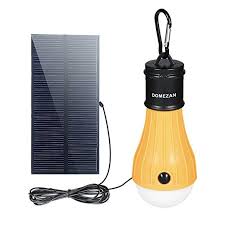 Solar Light Indoor Domezan Portable Outdoor Emergency Light Rechargeable 165 Lm Bulb For Hurricane Off Grid Home Chicke Solar Lights Emergency Lighting Solar