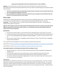 Comparing Contrasting Adam Smith John Maynard Keynes