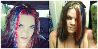 Splat Red White And Blue Streaks Hair Styles Hair Color Hair