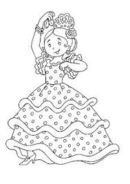 Une Petite Fille Toute Joyeuse De Danser Le Flamenco A Colorier Coloriage Danseuse Coloriage Flamenco