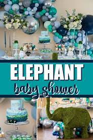 Elephant Themed Baby Shower Pretty My Party Party Ideas Elephant Baby Shower Decorations Elephant Baby Shower Theme Baby Shower Themes