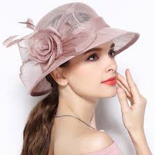 Chapeau en lin rose pour dames des années 40