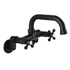 Maybe you would like to learn more about one of these? Airuida Matte Black Wall Mount Kitchen Faucet 6 Inch 15cm Spout Reach Adjustable Center Double Cross Handles 3 Inch To 9 Inch Hot And Cold Water Mixer Tap 360 Rotatable Faucet Amazon Com