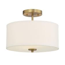 Filament design has the largest assortment of flush mount lights. Filament Design 2 Light Natural Brass Semi Flush Mount With White Fabric Shade Cli Sh027774 The Home Depot In 2021 Flush Mount Ceiling Lights Bedroom Ceiling Light Flush Ceiling Lights