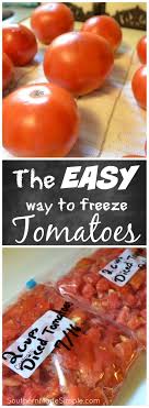 Simply remove any remaining stems on your washed tomatoes and freeze them just like that! How To Freeze Fresh Tomatoes Southern Made Simple Canning Recipes Fresh Food Food