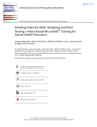 PDF) Breaking Down the Skills: Designing and Pilot-Testing a Video-Based  Microskills ® Training for Sexual Health Educators