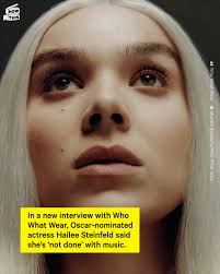Hailee Steinfeld isn't saying never, just not right now ✨ The  Oscar-nominated actress told @whowhatwear that, while a new album isn't in  the works, she has 'a completed project she's holding onto'