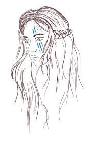 2nd Digital Painting Viking Art Drawing Photoshop Digitalart Pagan Girl Woman Warpaint Girl Face Painting Viking Face Paint Viking Drawings