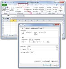 Where Is The Page Setup In Microsoft Excel 2007 2010 2013