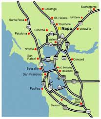 The fastest journey normally takes 1h 37m. Napa Valley Map Napa Valley Hotels Napa Valley California Napa Valley Map