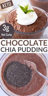 This Easy Low Carb Chocolate Chia Pudding Recipe Can Be Made With Either Regular Or In 2020 Chocolate Chia Pudding Recipes Chocolate Chia Pudding Keto Dessert Recipes