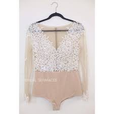 Spitzenbody weiß größe s neu body. Spitze Braut Body Langarm Braut Body Hochzeit Trennt Body Etsy