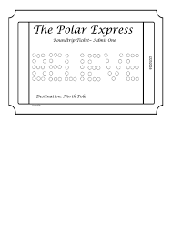 Join us on a train ride through wonderland and enjoy the magic of the season. Polar Express Ticket Coloring Sheet Printable Pdf Download