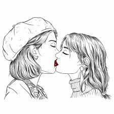 Download 1,608 cartoon cute couple kissing stock illustrations, vectors & clipart for free or amazingly low rates! Line Drawing Girls Kissing Novocom Top