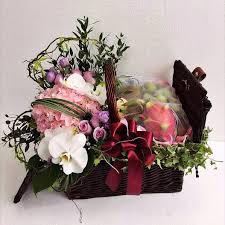 Send flower basket gifts as a special treat. Ffb013 Fruits And Flowers Basket My Precious Petals Sdn Bhd