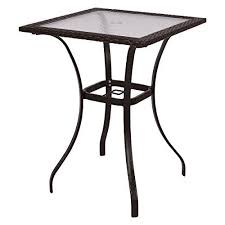 Contemporary Style Suits All Decor Style And Other Furniture A Hole In Middle For Installing Umbre Rattan Patio Furniture Patio Furniture Sets Patio Bar Table