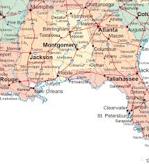Deep South States Road Map