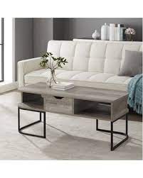 Household essentials ashwood round coffee table walmart com. Amazing Deal On Cimarron Modern Grey Wash Coffee Table With Two Way Drawer By Manor Park