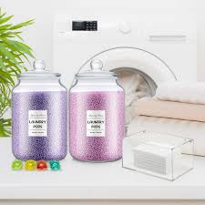 Layhit 2 Pcs Glass Jars for Laundry Room Organization with Acrylic Dryer  Sheet Holder 14 Labels and 2 Scoops 0.8 Gallon Scent Booster Container  Laundry Room Storage for Detergent Powder Laundry Pods : Amazon.ca: Home