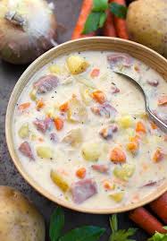 Instant Pot Potato Ham Soup Is Rich Creamy Made With Leftover Ham And Gold Potatoes This Soup Creamy Soup Recipes Leftover Ham Recipes Ham And Potato Soup