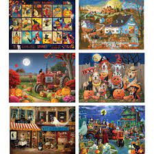 Experts say that challenging puzzles activate new parts of your brain to help you solve them. Set Of 6 Halloween 500 Piece Jigsaw Puzzles Bits And Pieces