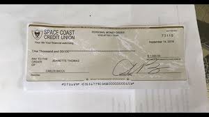 Once a money order has been completed, you generally won't have the opportunity to correct the information provided. Woman Warns Of 1 000 Check That S A Scam Wtol Com