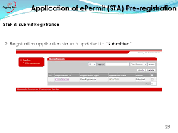 You may register online or submit your registration to cpm. By Dagang Net Technologies Sdn Bhd Sta Implementation Timeline I Epermit Sta Matters Ii Iii Today S Agenda 2 Epermit Sta Screen Shots Ppt Download
