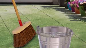 Rinse the patio thoroughly with a garden hose to remove any bleach solution. Cleaning Patio Slabs How Do You Remove Algae And Other Green Deposits From Your Patio Slabs