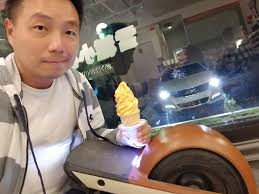 Saw a post about this salted egg flavor soft serve ice cream 30 minutes  before the store closes at 9:30p. I got there 10 minutes later. Tasting a  new ice cream treat