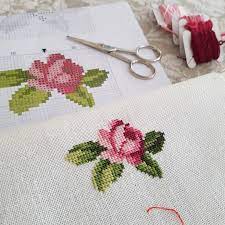 Stitched with calvary's rose bookmark. Roland Designs Small Rose Free Cross Stitch Pattern Part 1 Cross Stitch